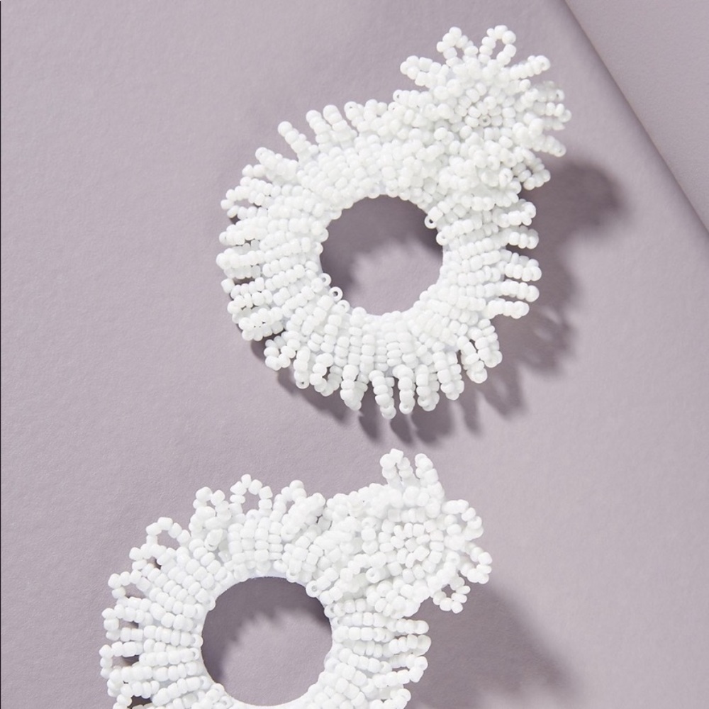 NWT Anthropologie beaded drop hoop earrings